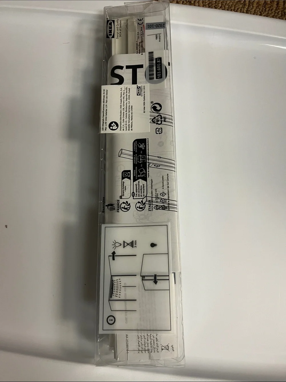 IKEA STÖTTA LED Lighting Bar in White and Clear